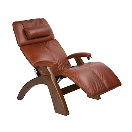 Classic Manual Zero-Gravity Recliner with Walnut Base